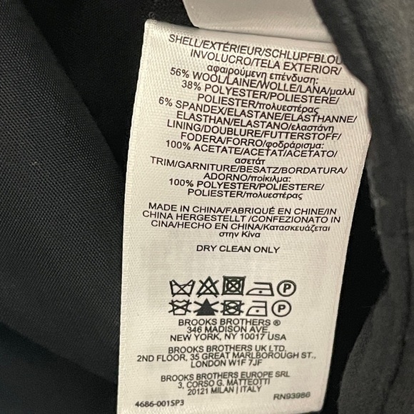 NWT Brooks Brothers Black Wool Blend Skirt Womens Size 16 Button Up - Picture 7 of 9